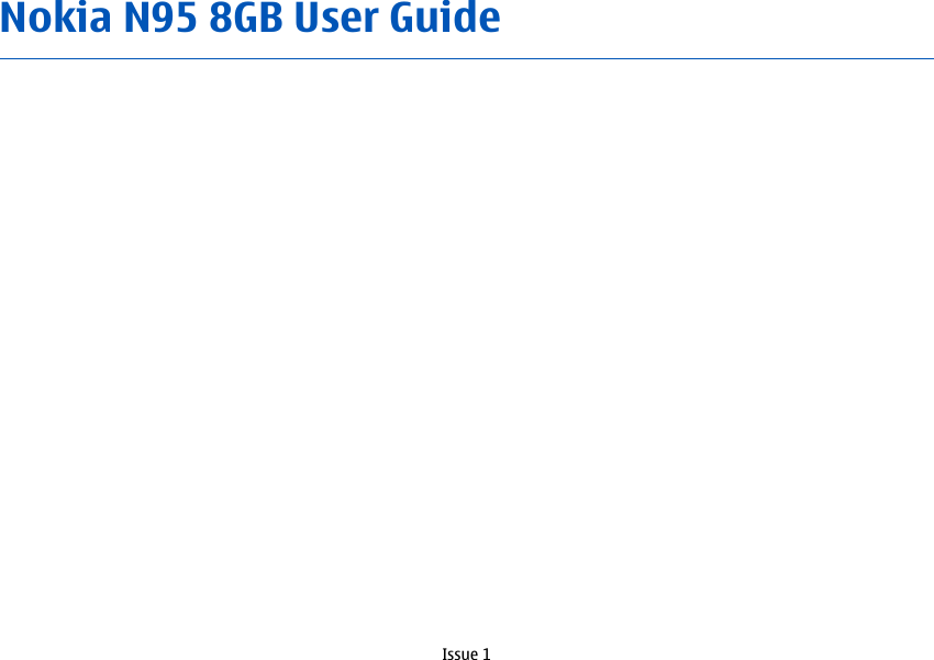 Nokia N95 8GB User GuideIssue 1