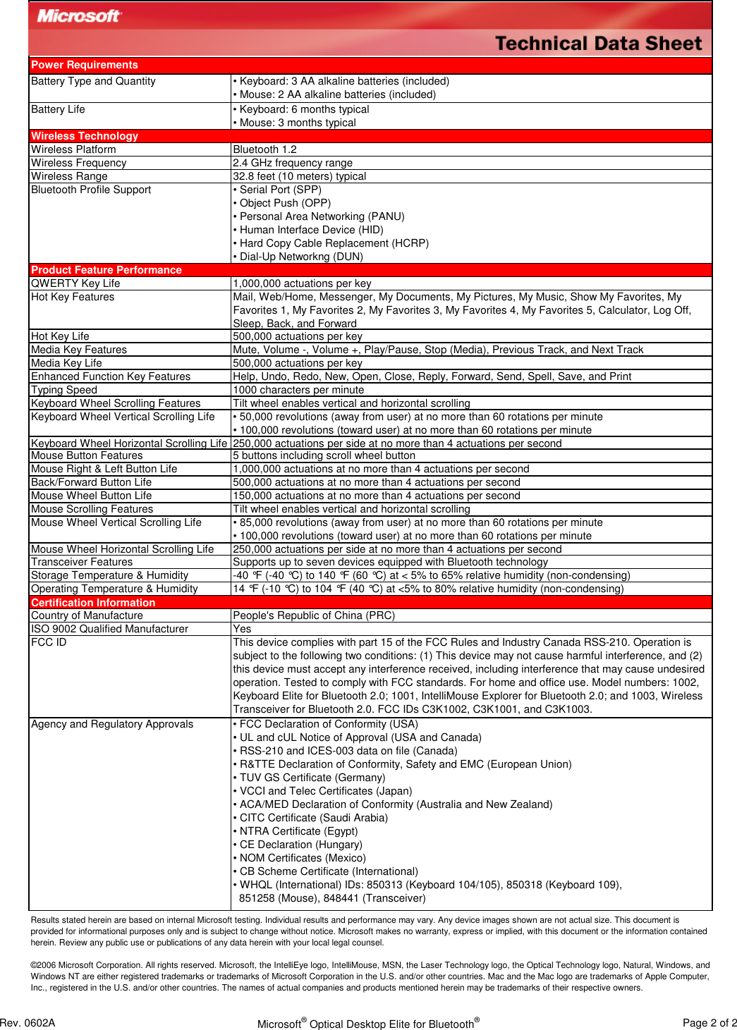 Page 2 of 2 - Microsoft TDS_OpticalDesktopEliteForBluetooth_0602A If Not Then  TDS Optical Desktop Elite For Bluetooth 0602A