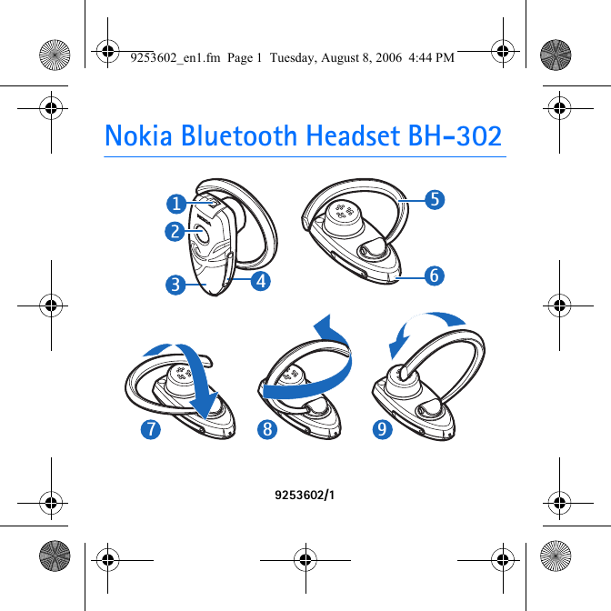 Nokia Bluetooth Headset BH-3029253602/1789564339253602_en1.fm  Page 1  Tuesday, August 8, 2006  4:44 PM