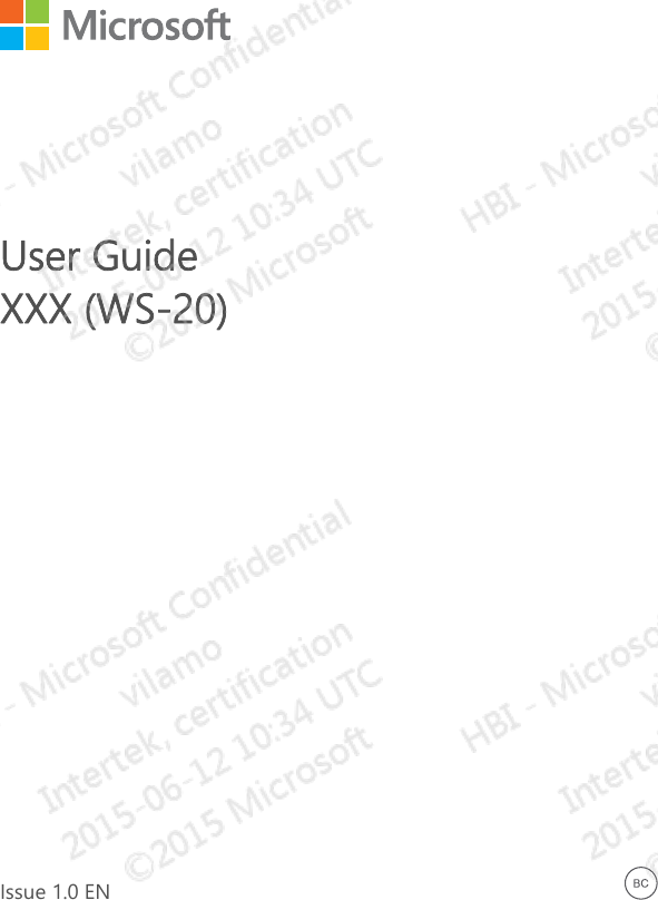 User GuideXXX (WS-20)Issue 1.0 EN