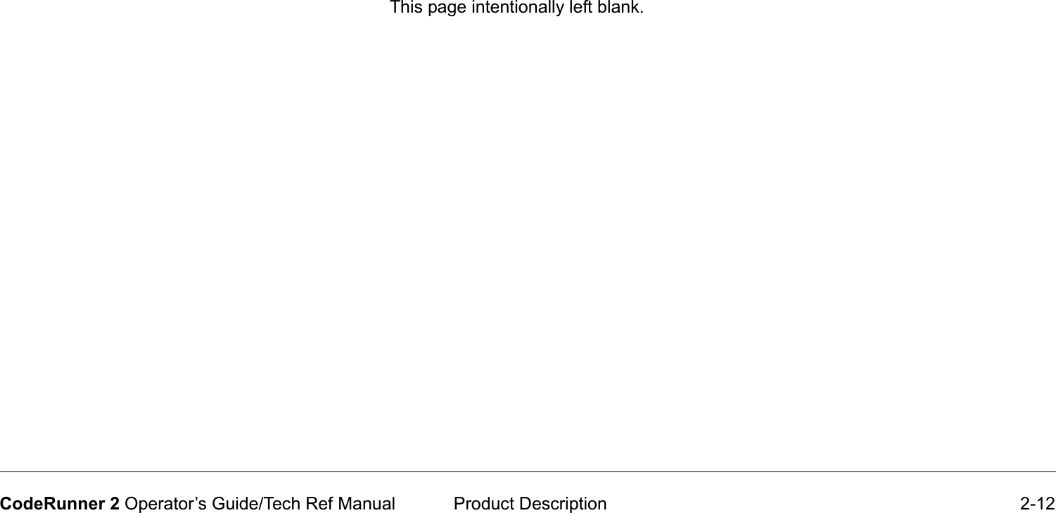  Product Description 2-12CodeRunner 2 Operator’s Guide/Tech Ref ManualThis page intentionally left blank.