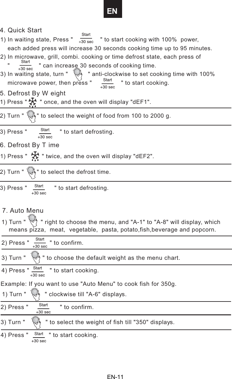 Page 12 of Midea Kitchen Appliances AG820BXX Microwave Oven User Manual VG8AG820BXX  rev01