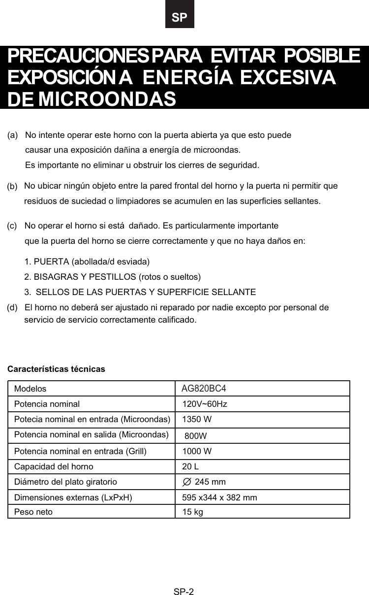 Page 19 of Midea Kitchen Appliances AG820BXX Microwave Oven User Manual VG8AG820BXX  rev01