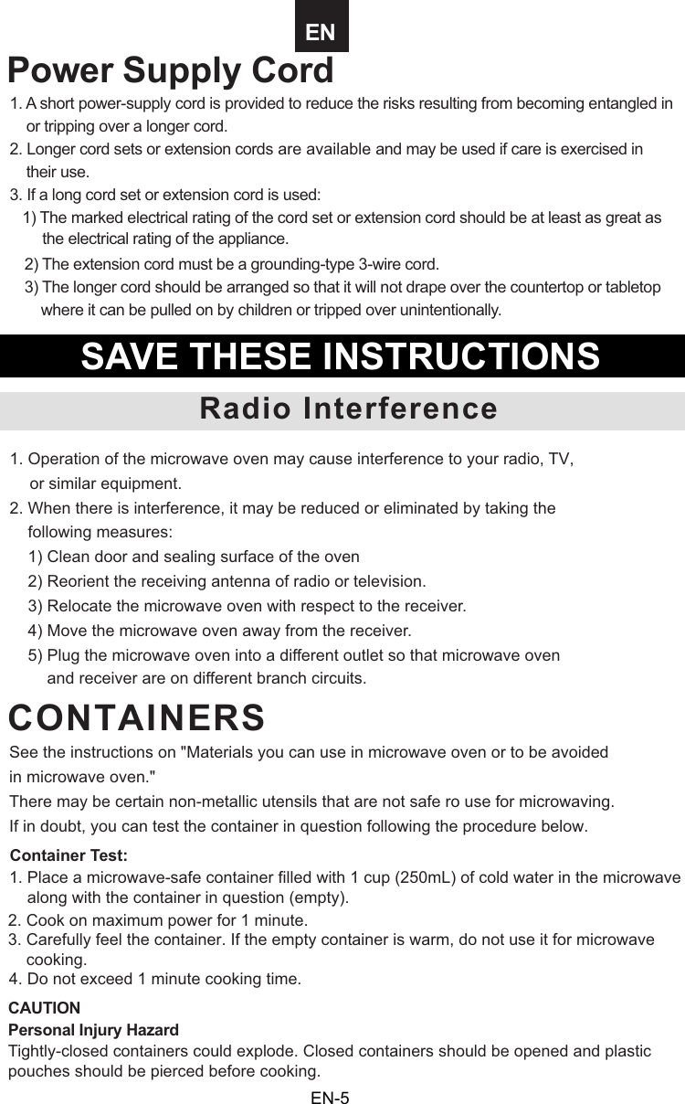 Page 6 of Midea Kitchen Appliances AG820BXX Microwave Oven User Manual VG8AG820BXX  rev01