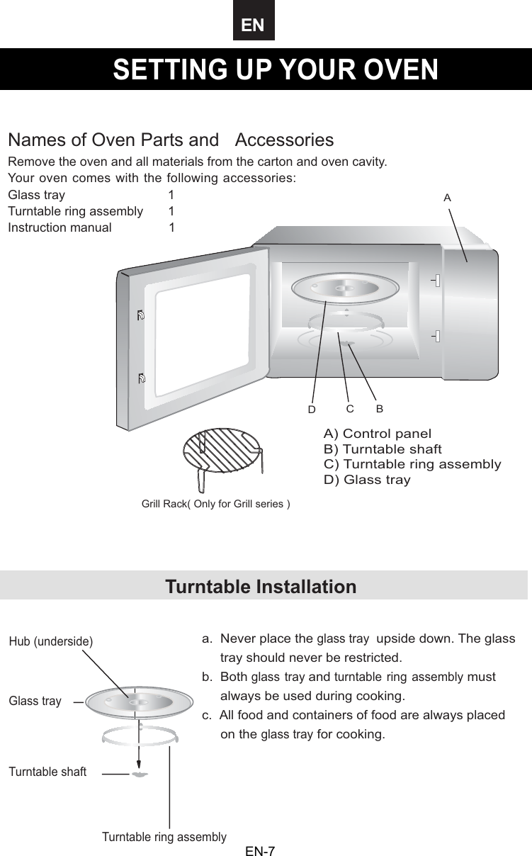 Page 8 of Midea Kitchen Appliances AG820BXX Microwave Oven User Manual VG8AG820BXX  rev01