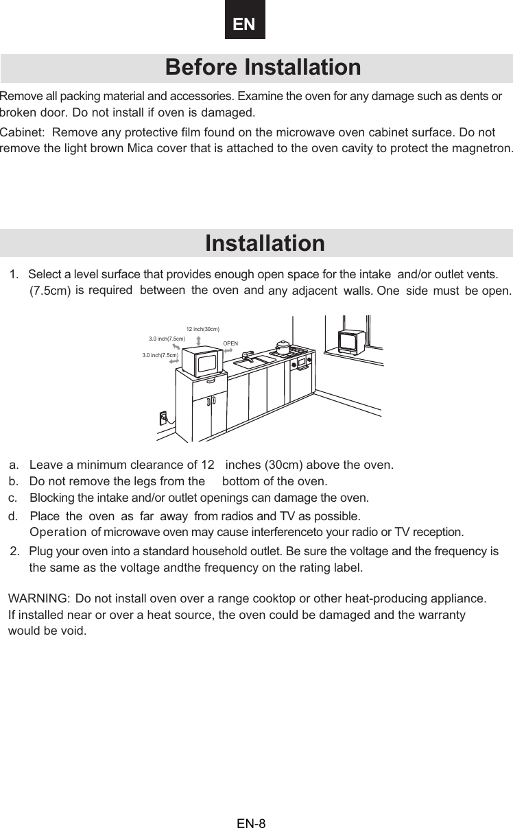 Page 9 of Midea Kitchen Appliances AG820BXX Microwave Oven User Manual VG8AG820BXX  rev01