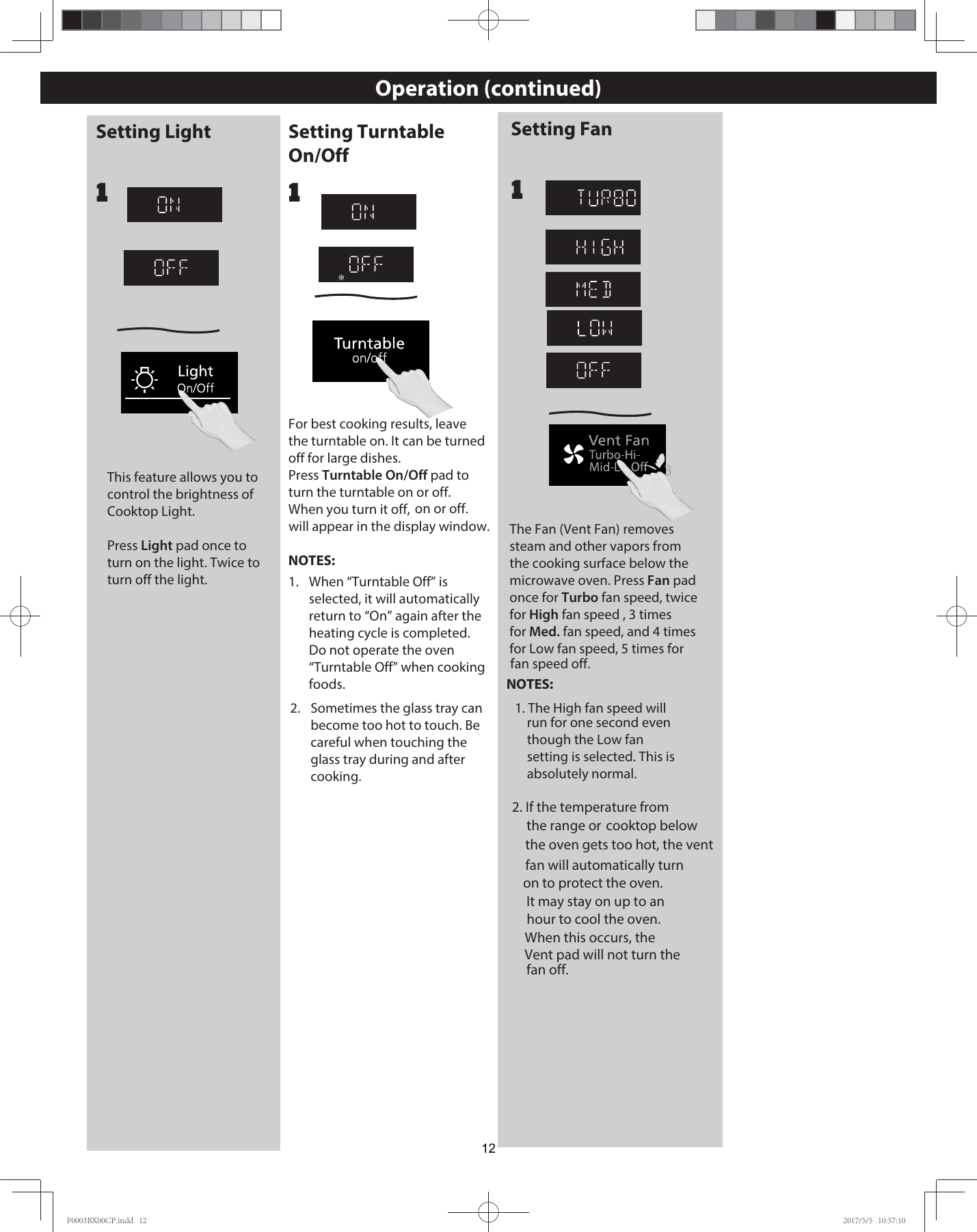 Page 12 of Midea Kitchen Appliances EM053KYYP Microwave Oven User Manual F0003BX00CP indd