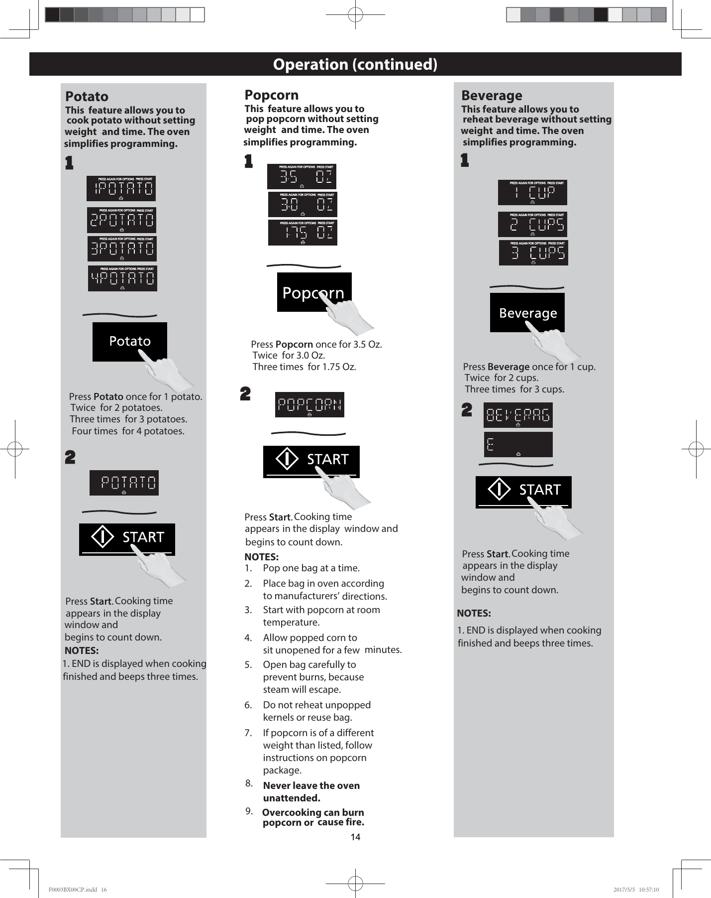 Page 14 of Midea Kitchen Appliances EM053KYYP Microwave Oven User Manual F0003BX00CP indd