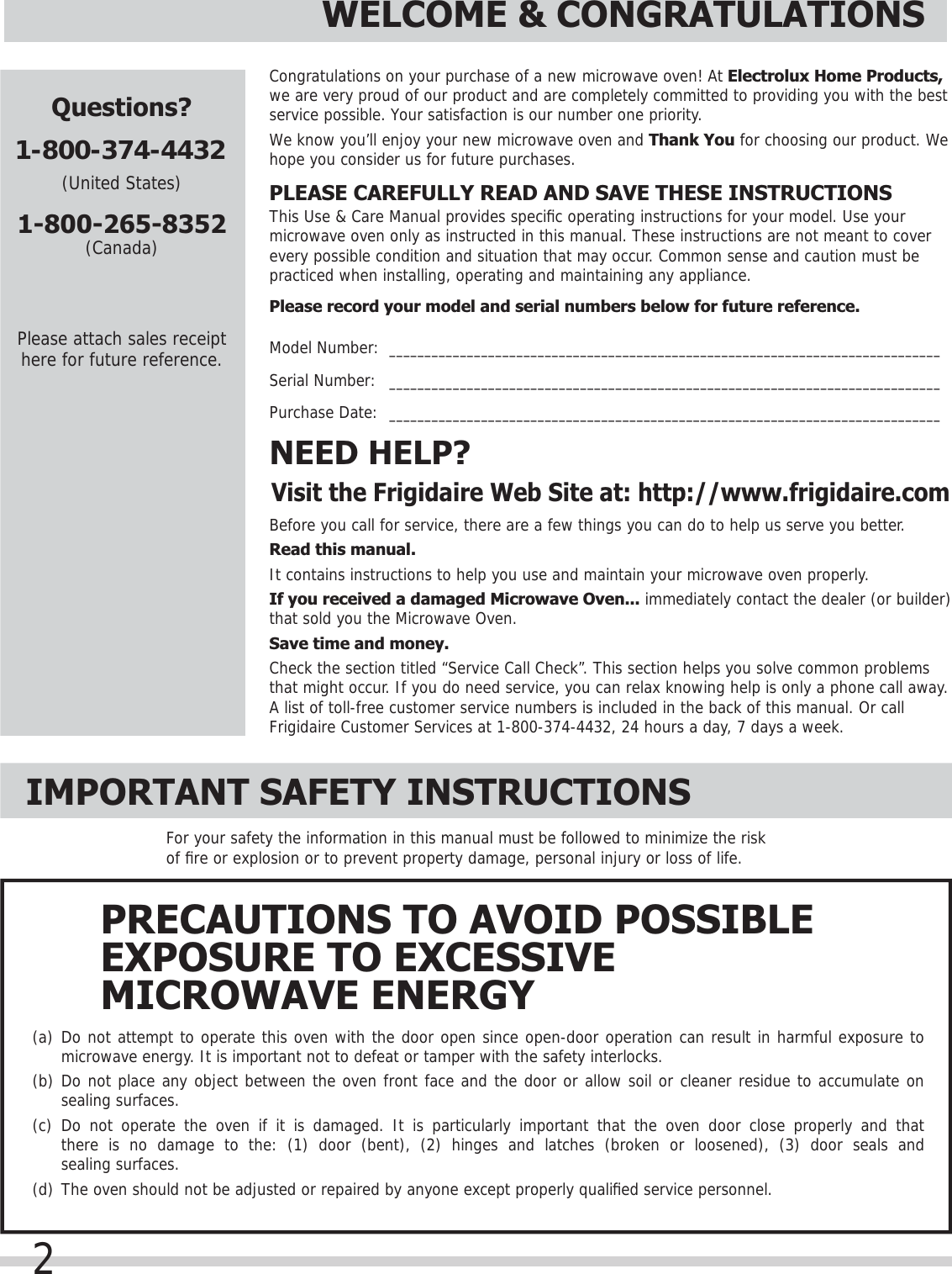 Page 2 of Midea Kitchen Appliances EM159KYY Microwave Oven User Manual 