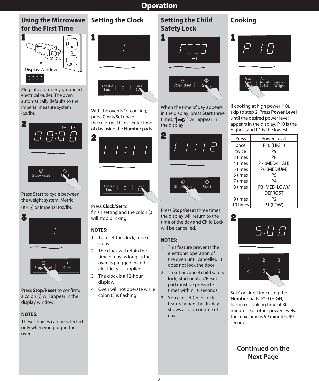 Page 10 of Midea Kitchen Appliances EM925AYYPA Microwave Oven User Manual 