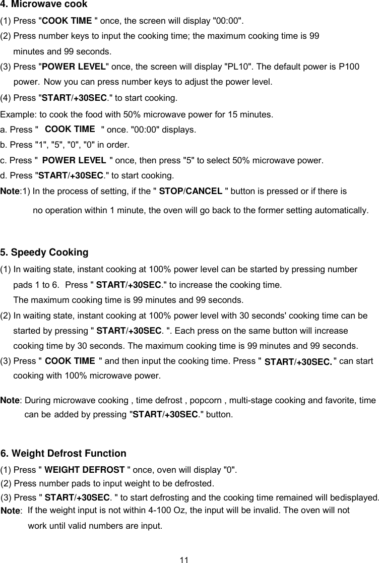 Page 11 of Midea Kitchen Appliances XM031MYY-PV4 Microwave Oven User Manual VG8XM031MYY PV4 