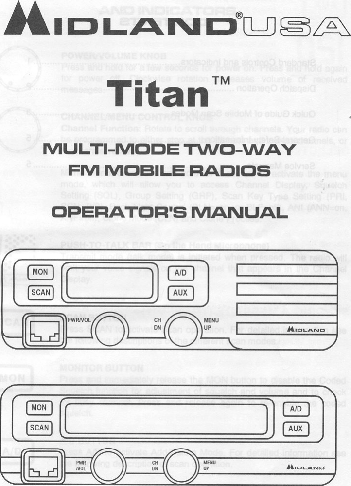 Midland Radio 700671C NonBroadcast Transmitter User Manual User