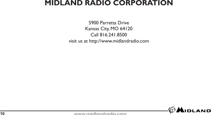 Page 10 of 10 - Midland-Radio Midland-Radio-Hh54-Users-Manual- HH54 Manual  Midland-radio-hh54-users-manual