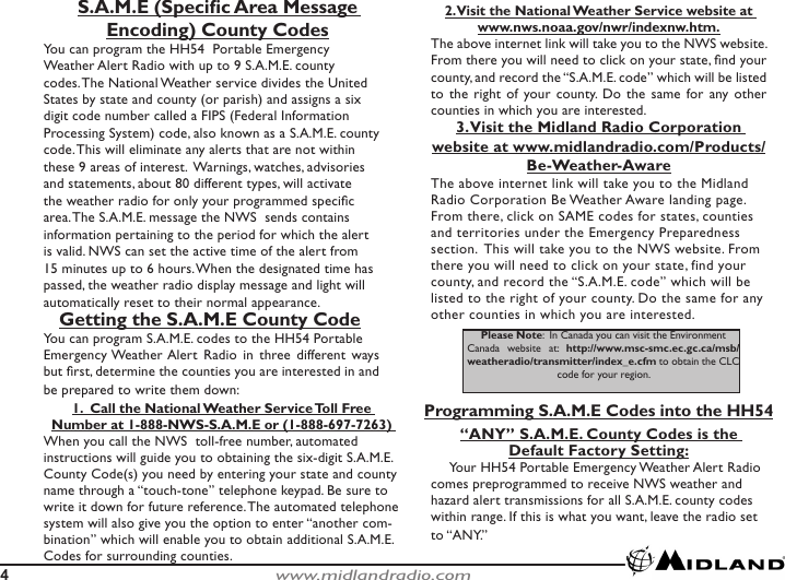 Page 4 of 10 - Midland-Radio Midland-Radio-Hh54-Users-Manual- HH54 Manual  Midland-radio-hh54-users-manual