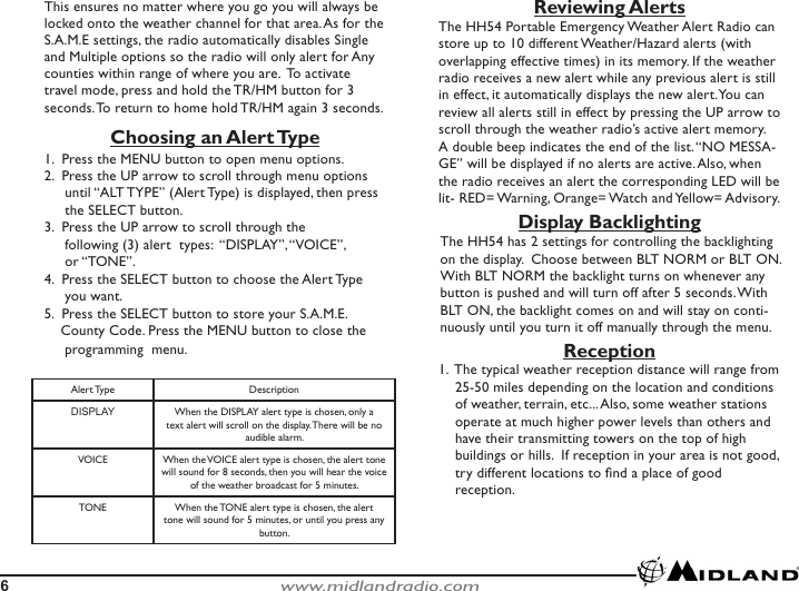 Page 6 of 10 - Midland-Radio Midland-Radio-Hh54-Users-Manual- HH54 Manual  Midland-radio-hh54-users-manual