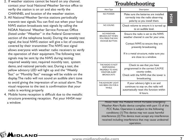 Page 7 of 10 - Midland-Radio Midland-Radio-Hh54-Users-Manual- HH54 Manual  Midland-radio-hh54-users-manual