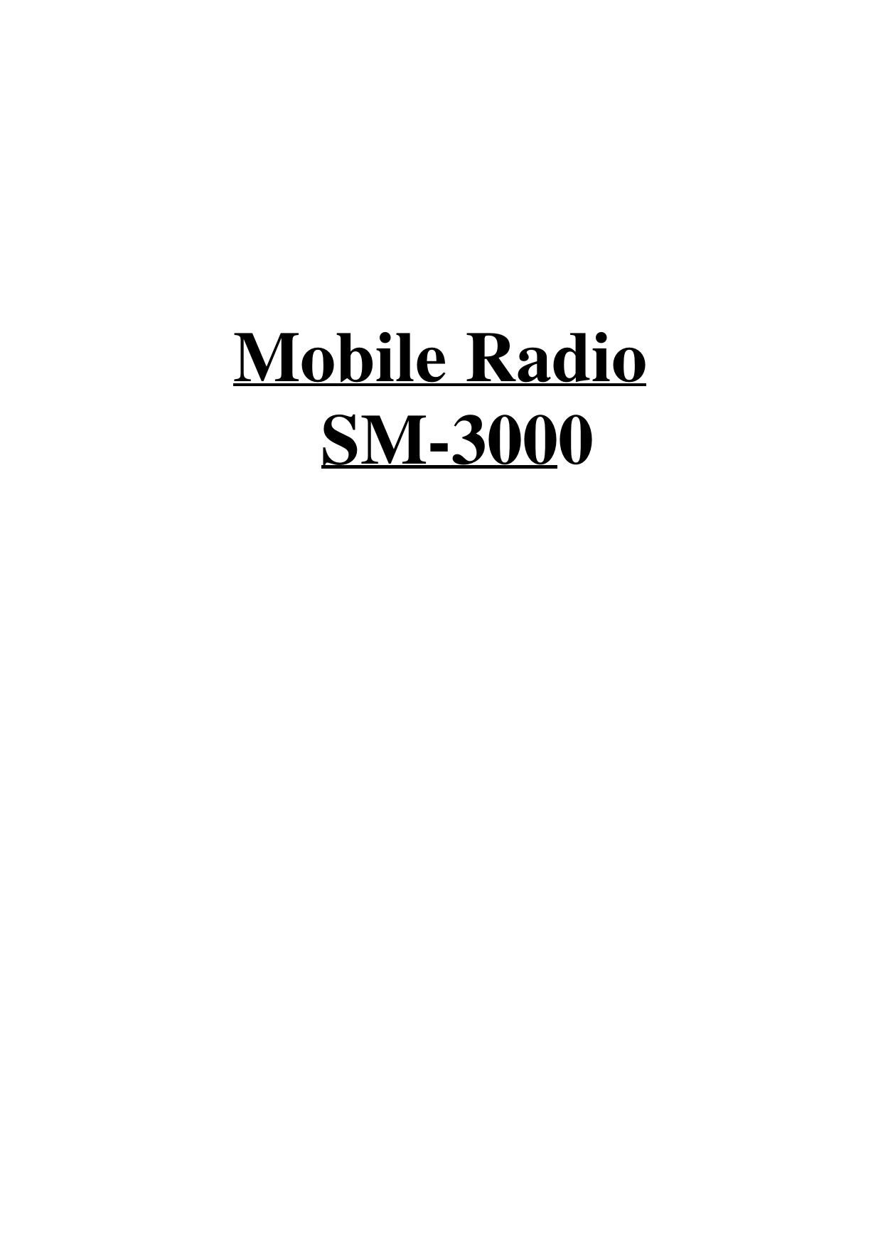 Mobile RadioSM-3000