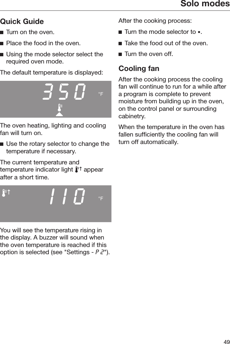 Page 49 of Miele and Cie KG BM6010 Microwave Convection Oven User Manual BM BK1 US CA en