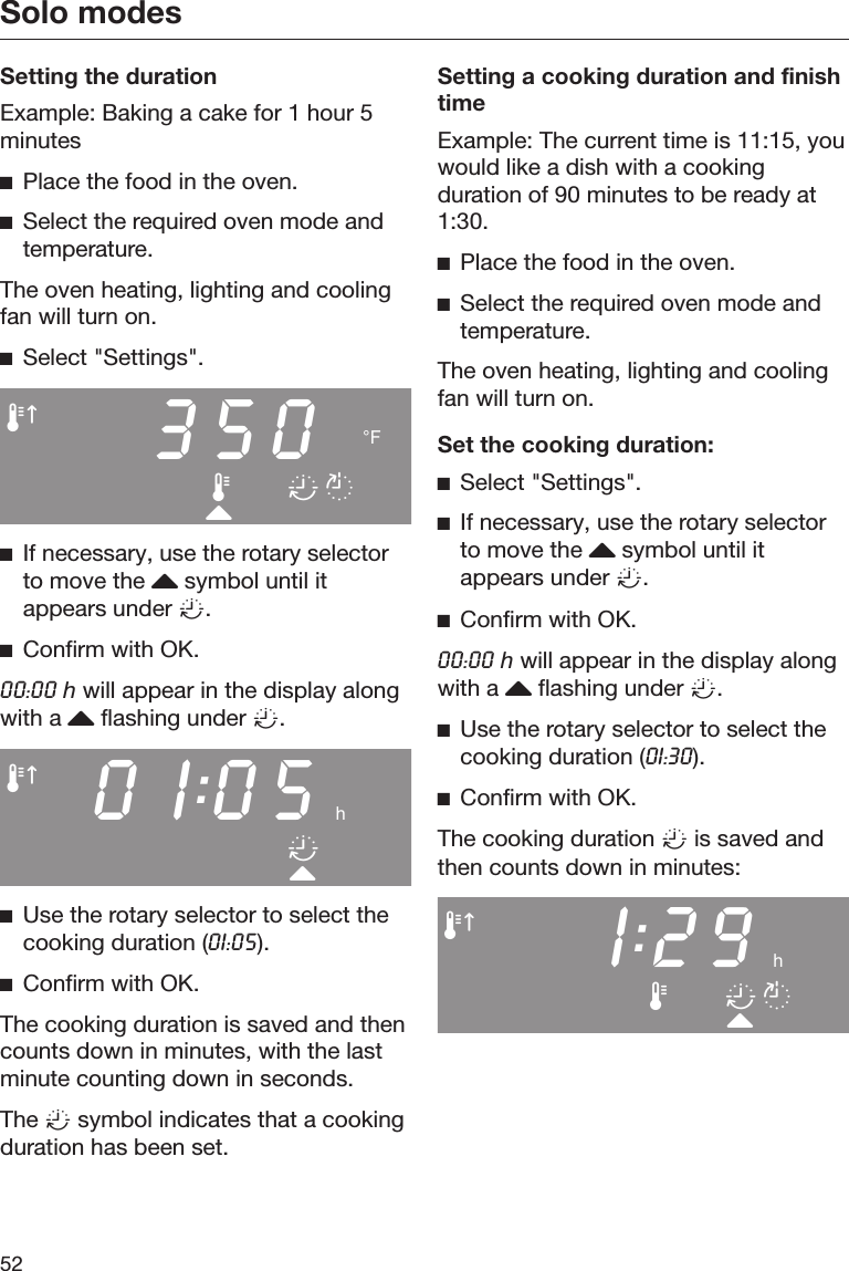 Page 52 of Miele and Cie KG BM6010 Microwave Convection Oven User Manual BM BK1 US CA en