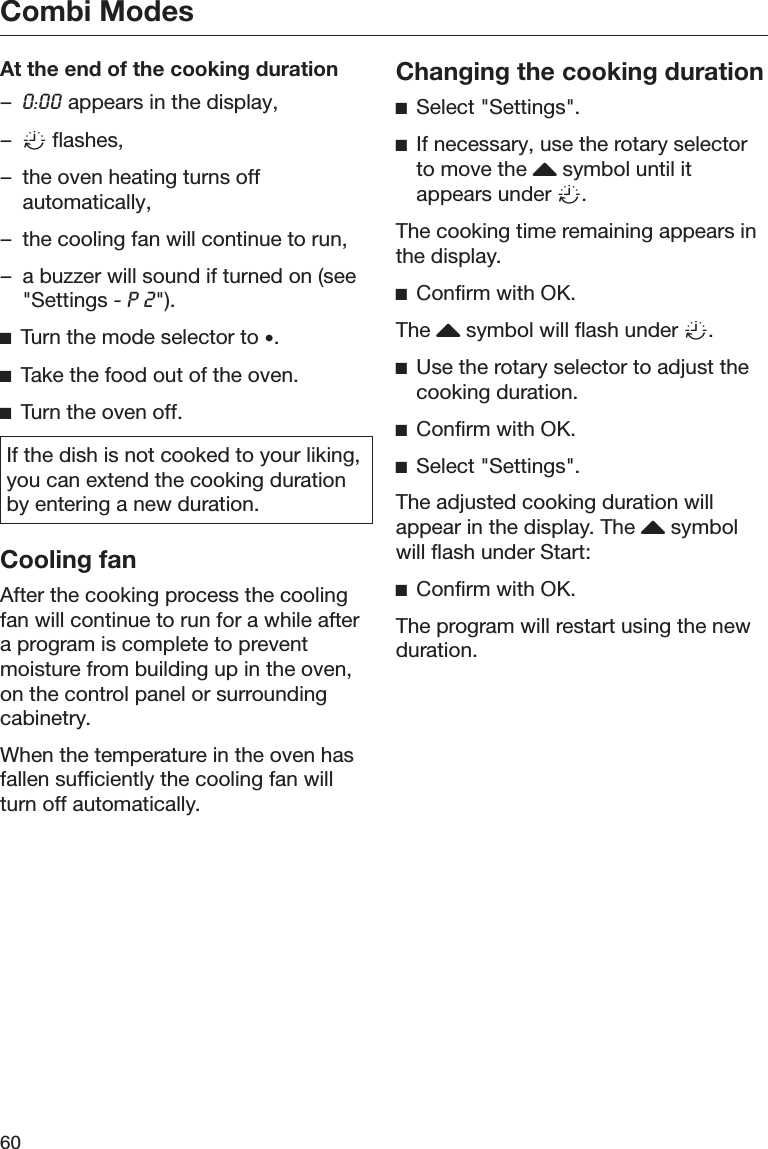 Page 60 of Miele and Cie KG BM6010 Microwave Convection Oven User Manual BM BK1 US CA en