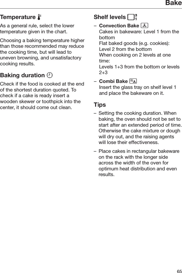 Page 65 of Miele and Cie KG BM6010 Microwave Convection Oven User Manual BM BK1 US CA en