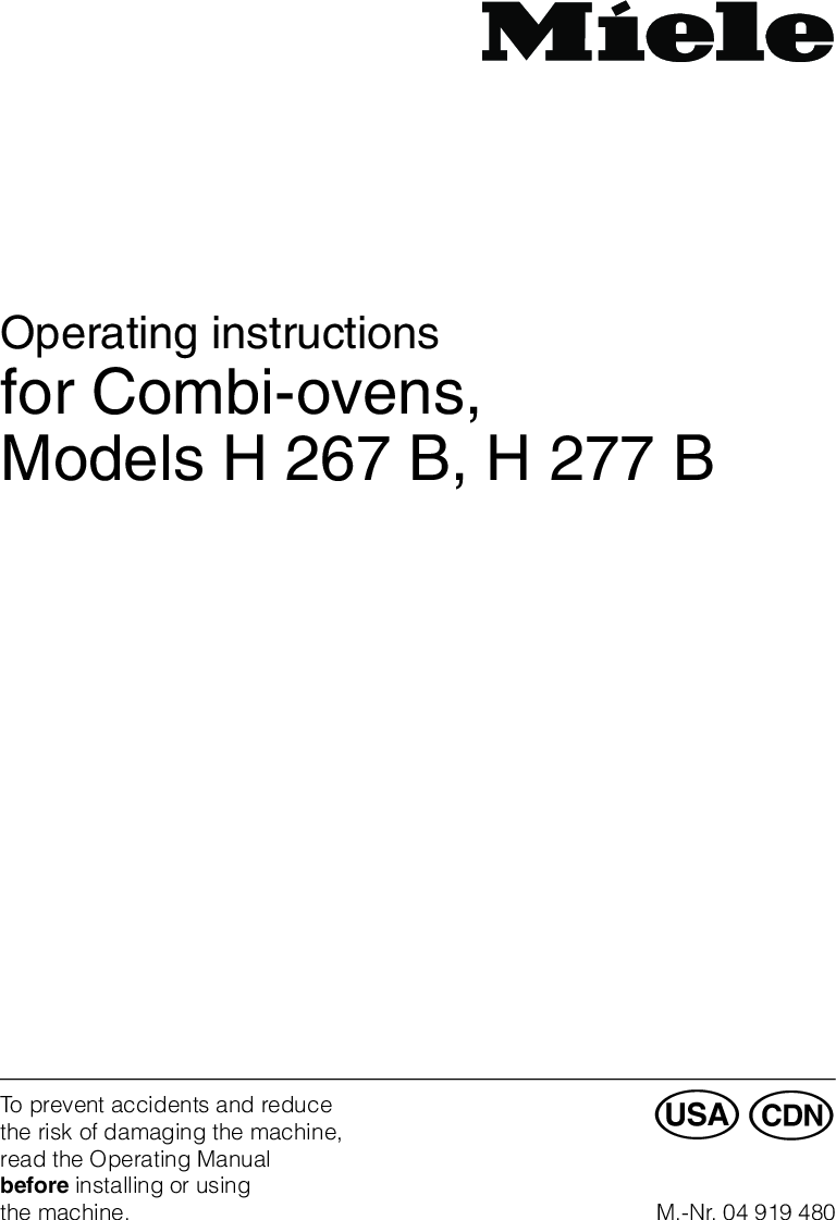 Miele H 267 B User Manual To The 97a0fc60 6ffe 48fa 805c 1a16418d90b7