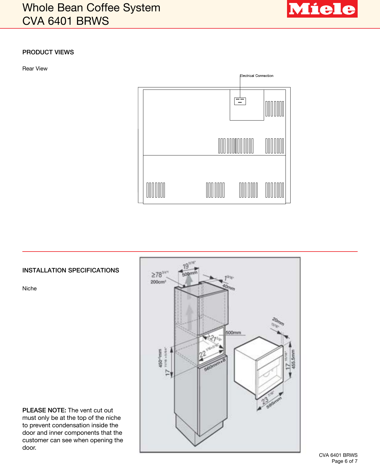 Page 6 of 7 - Miele Miele-Cva-6401-Built-In-Specification-Sheet-  Miele-cva-6401-built-in-specification-sheet