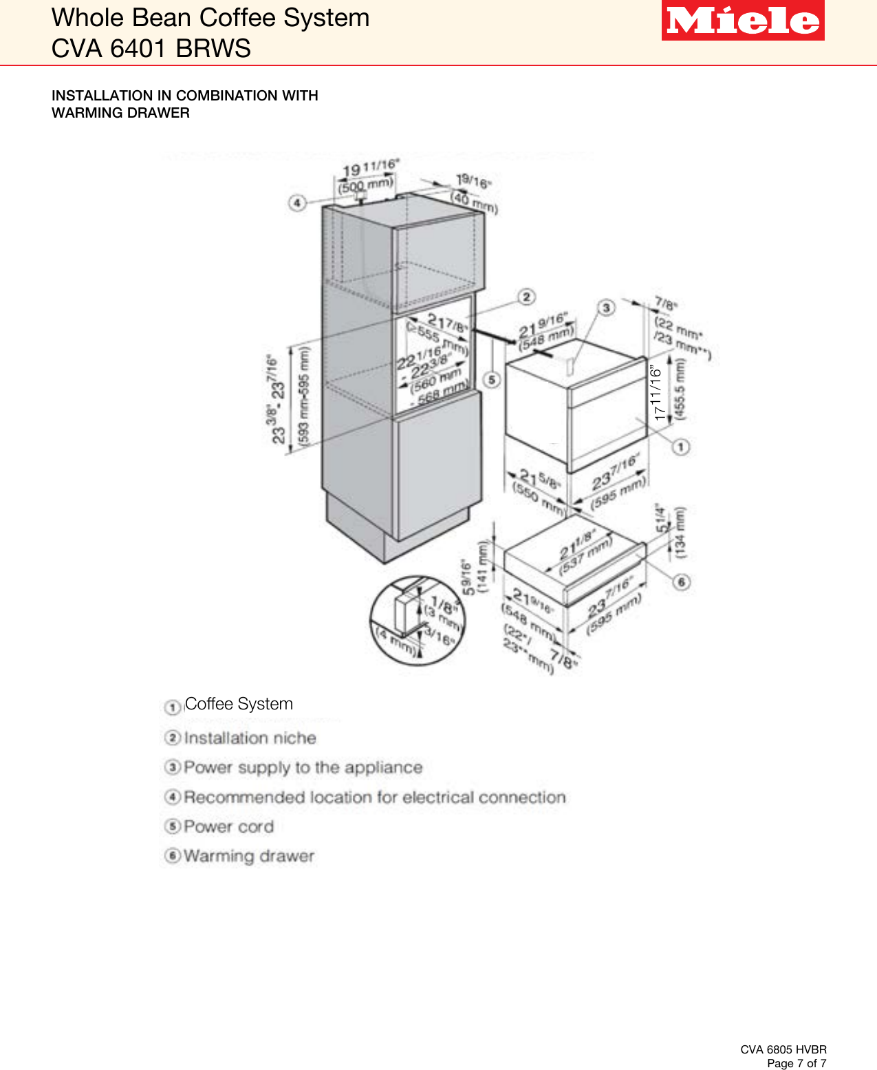 Page 7 of 7 - Miele Miele-Cva-6401-Built-In-Specification-Sheet-  Miele-cva-6401-built-in-specification-sheet