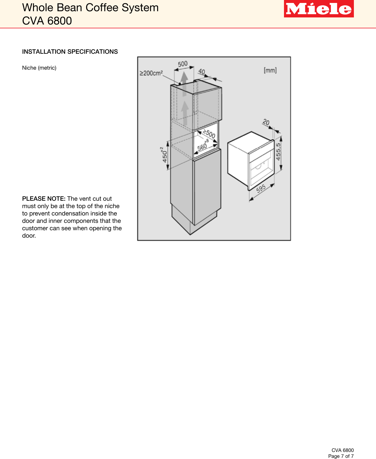 Page 7 of 7 - Miele Miele-Cva-6800-Built-In-Specification-Sheet-  Miele-cva-6800-built-in-specification-sheet