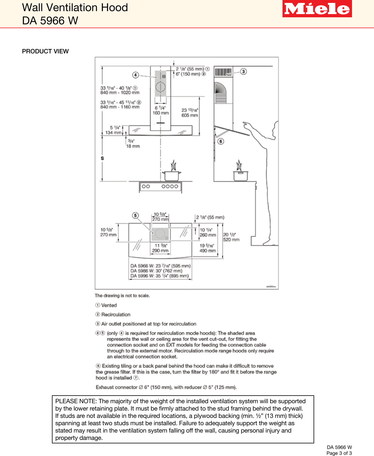 Page 3 of 3 - Miele Miele-Da-5966-W-24-Specification-Sheet-  Miele-da-5966-w-24-specification-sheet