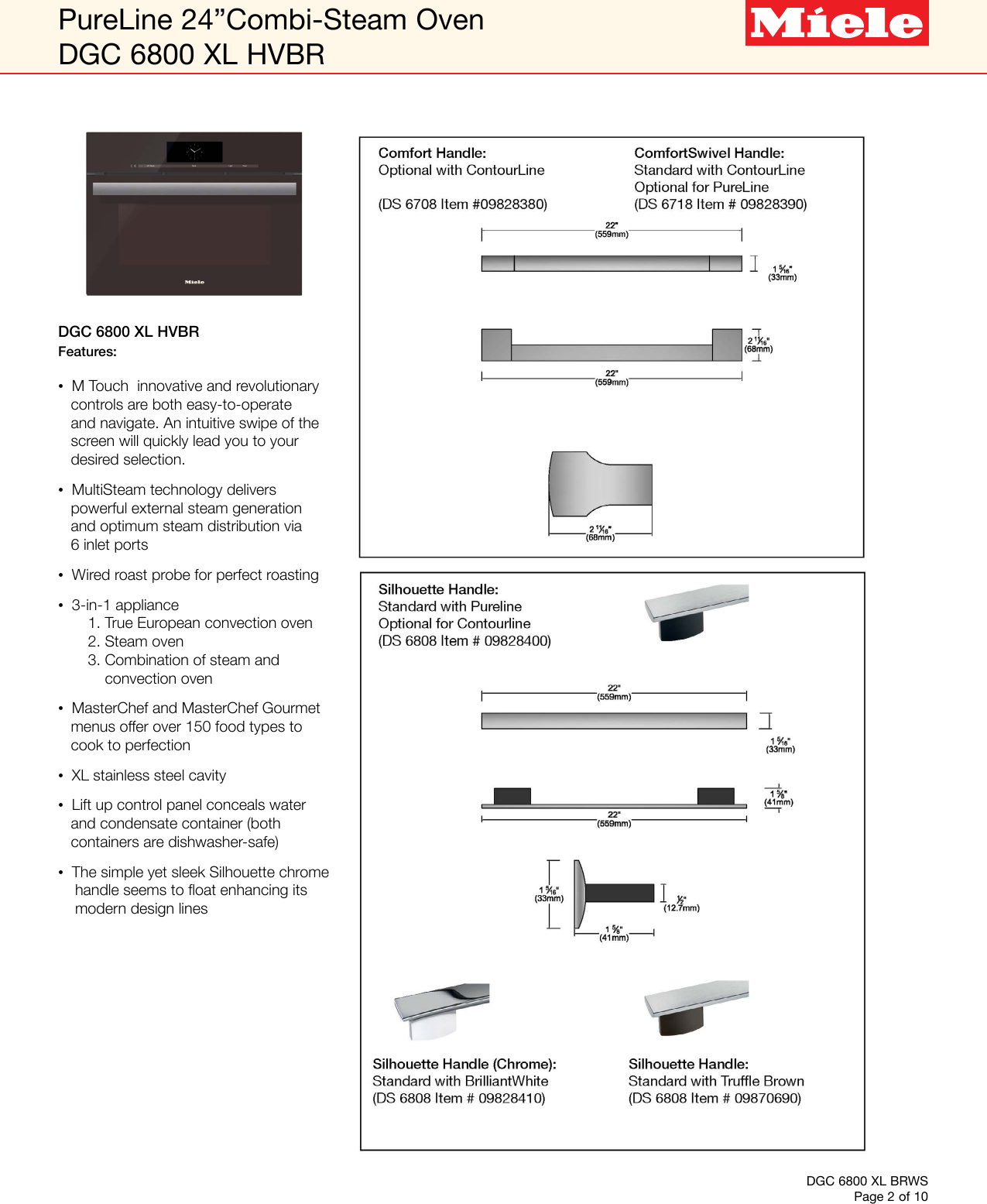 Page 2 of 10 - Miele Miele-Dgc-6800-Xl-Specification-Sheet-  Miele-dgc-6800-xl-specification-sheet