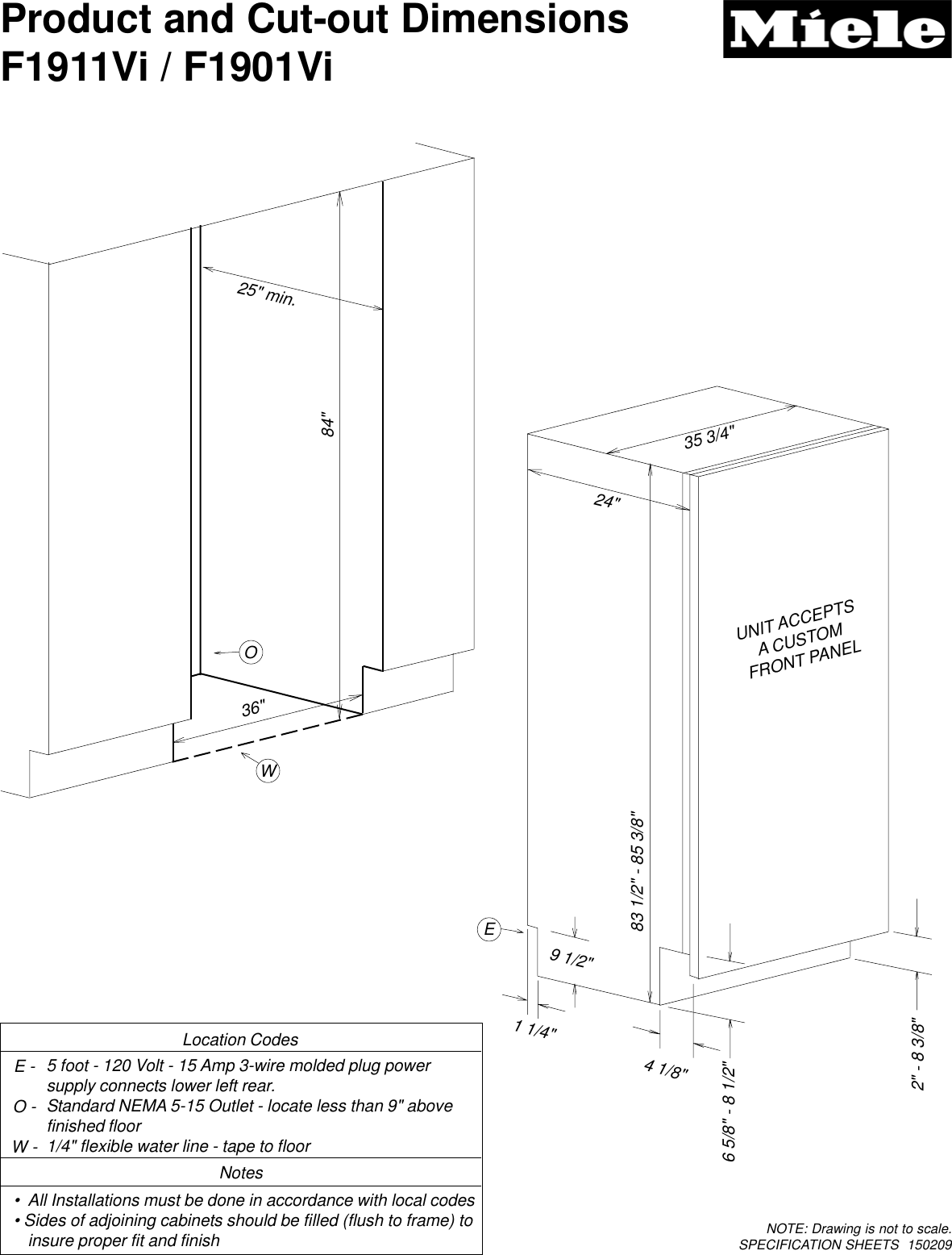 Page 1 of 3 - Miele Miele-F-1911-Vi-Specification-Sheet- 36 Inch Freezer Spec.PMD  Miele-f-1911-vi-specification-sheet