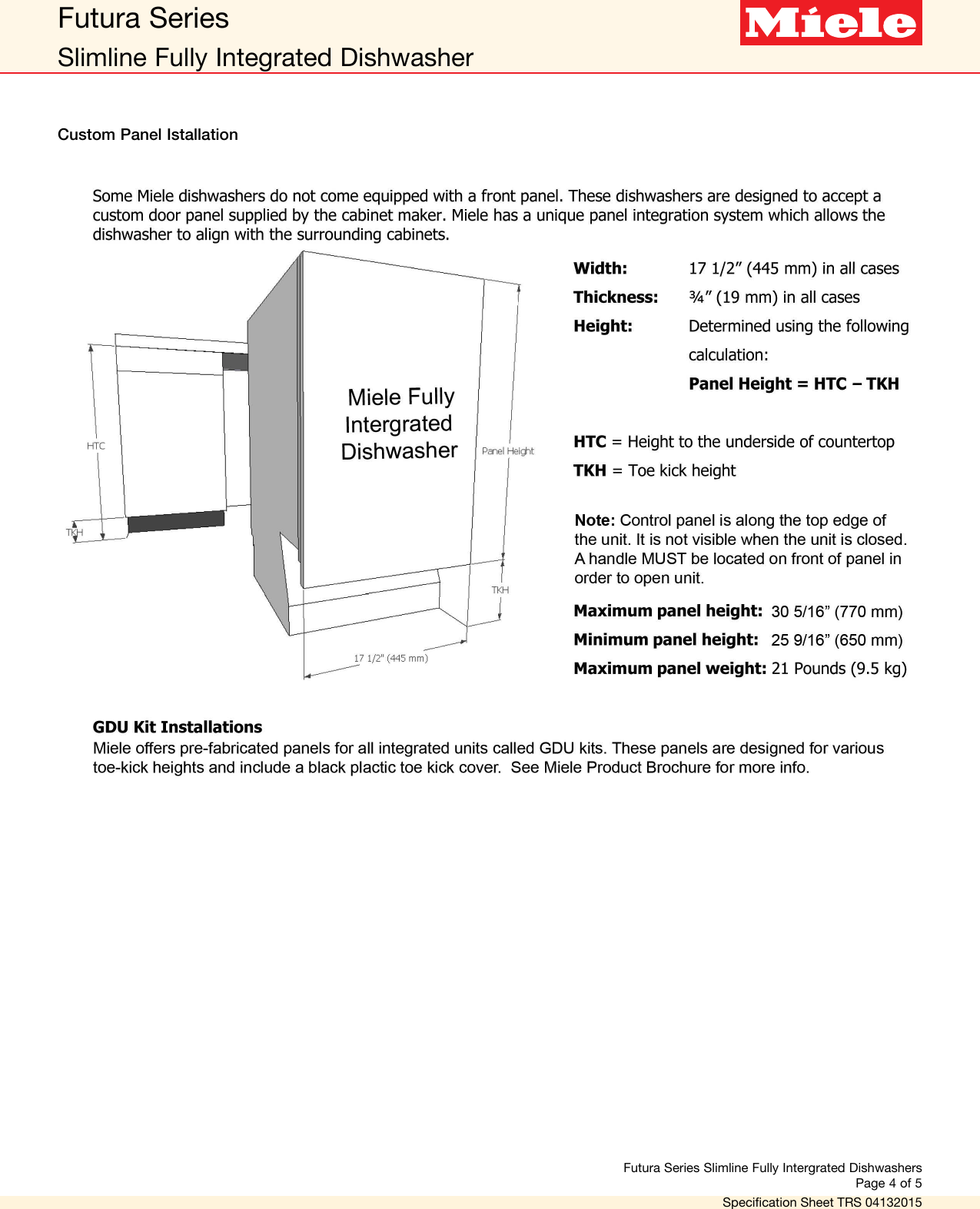 Page 4 of 5 - Miele Miele-G-4760-Scvi-Futura-Dimension-Slimline-Specification-Sheet-  Miele-g-4760-scvi-futura-dimension-slimline-specification-sheet