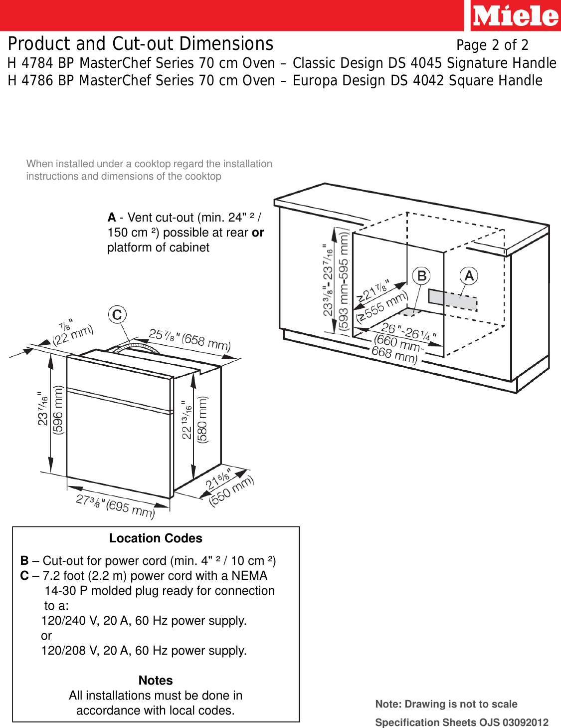 Page 2 of 2 - Miele Miele-H-4784-Bp-Specification-Sheet- Microsoft  - H4784BP+H4786BP_SpecificationSheet3.2012 [Compatibility Mode] Miele-h-4784-bp-specification-sheet