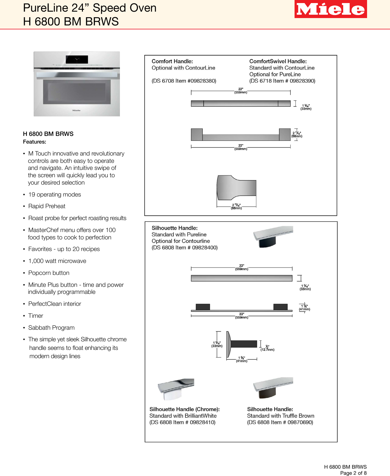 Page 2 of 10 - Miele Miele-H-6801-Bm-Specification-Sheet-  Miele-h-6801-bm-specification-sheet