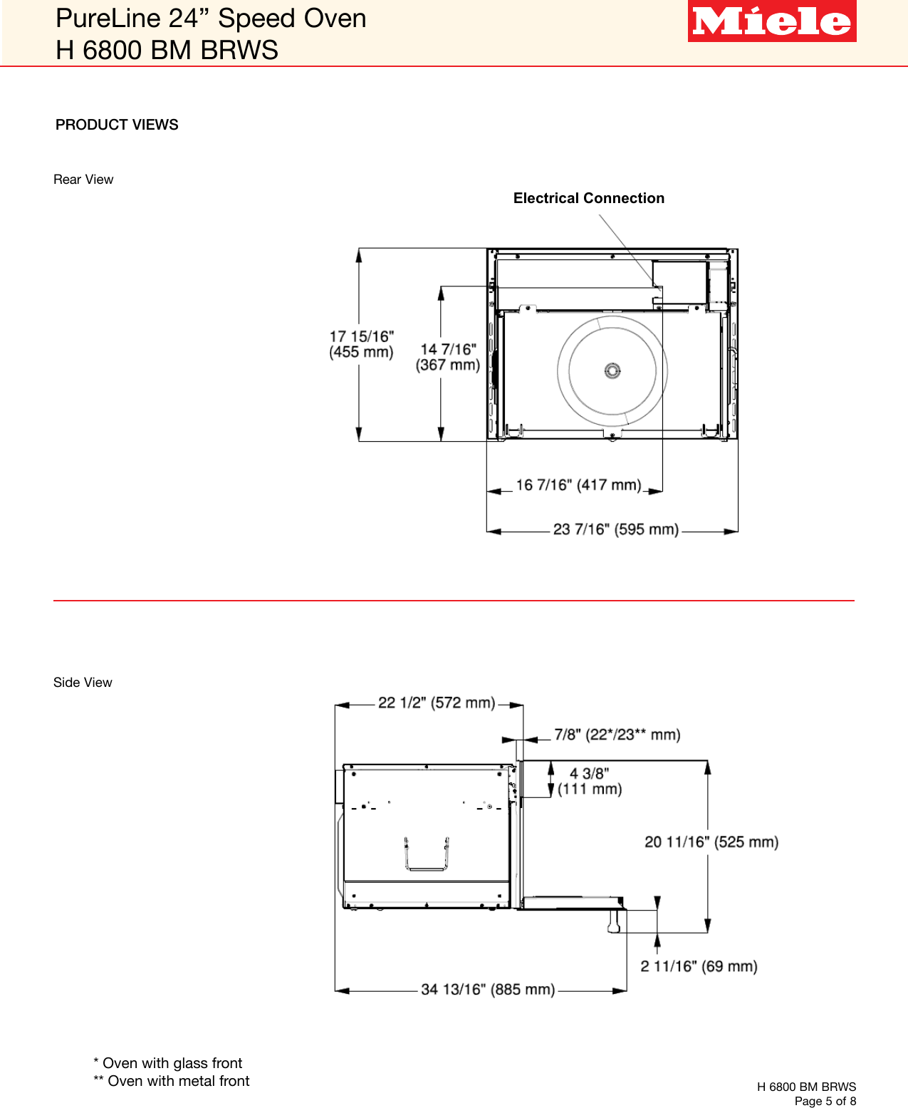 Page 5 of 10 - Miele Miele-H-6801-Bm-Specification-Sheet-  Miele-h-6801-bm-specification-sheet