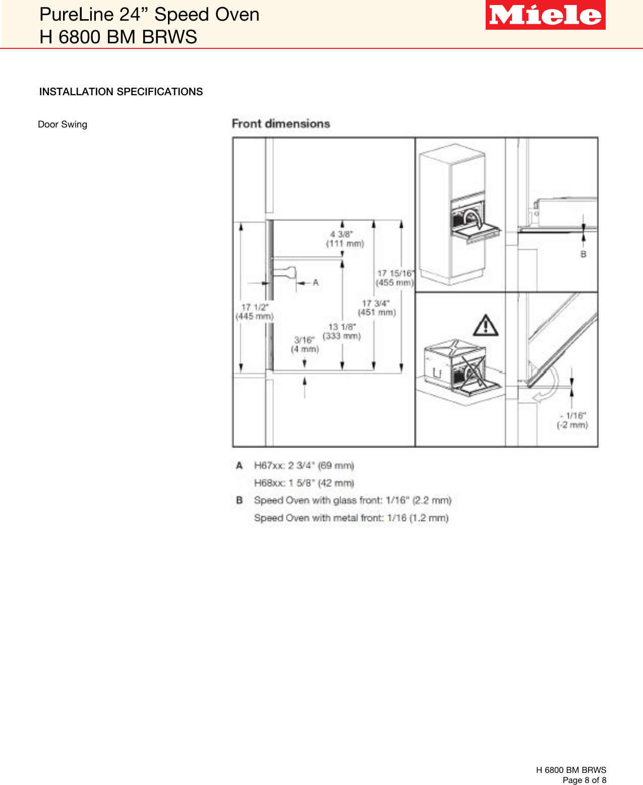 Page 8 of 10 - Miele Miele-H-6801-Bm-Specification-Sheet-  Miele-h-6801-bm-specification-sheet