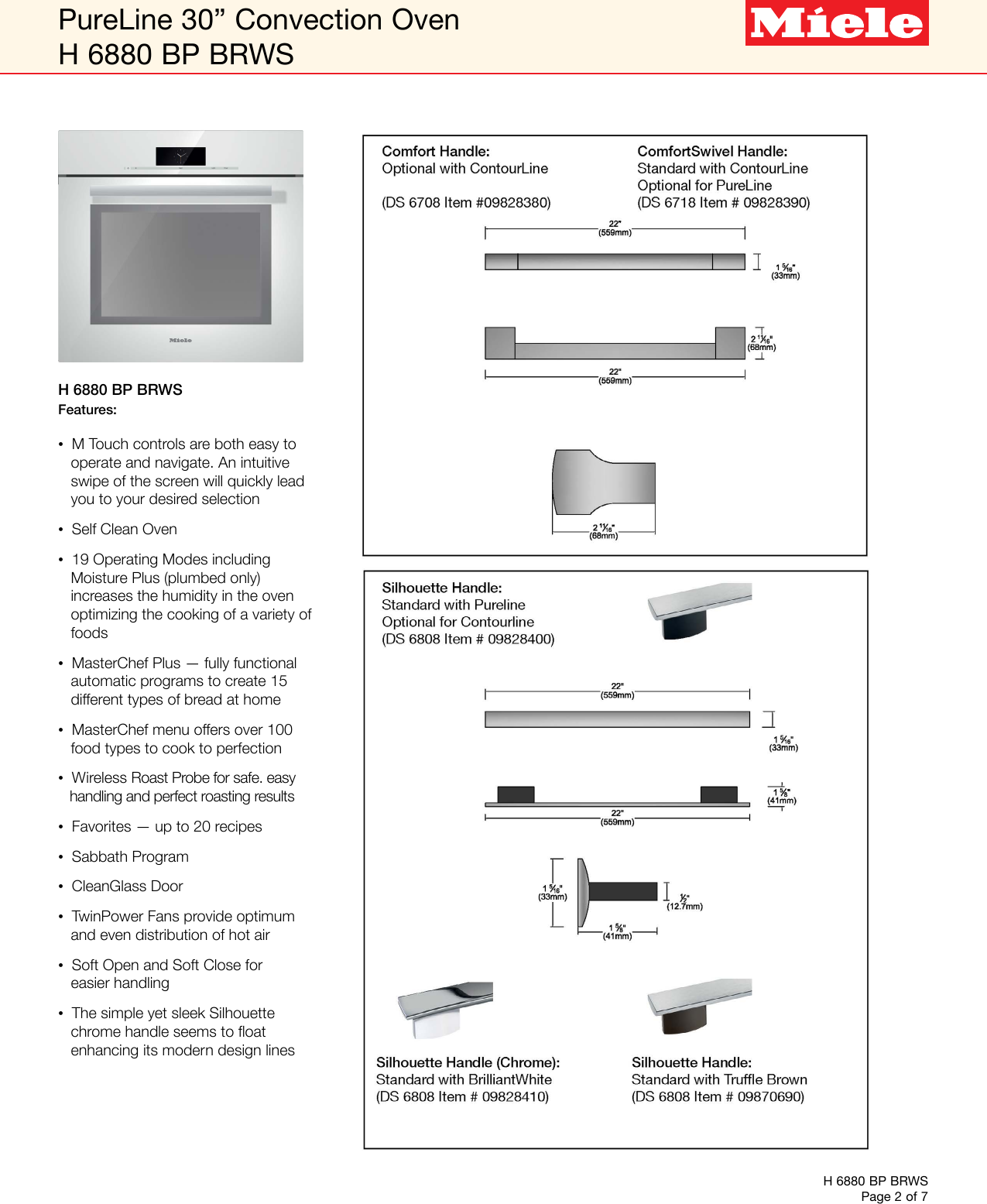 Page 2 of 7 - Miele Miele-H-6880-Bp-Specification-Sheet- Miele-h-6880-bp-specification-sheet