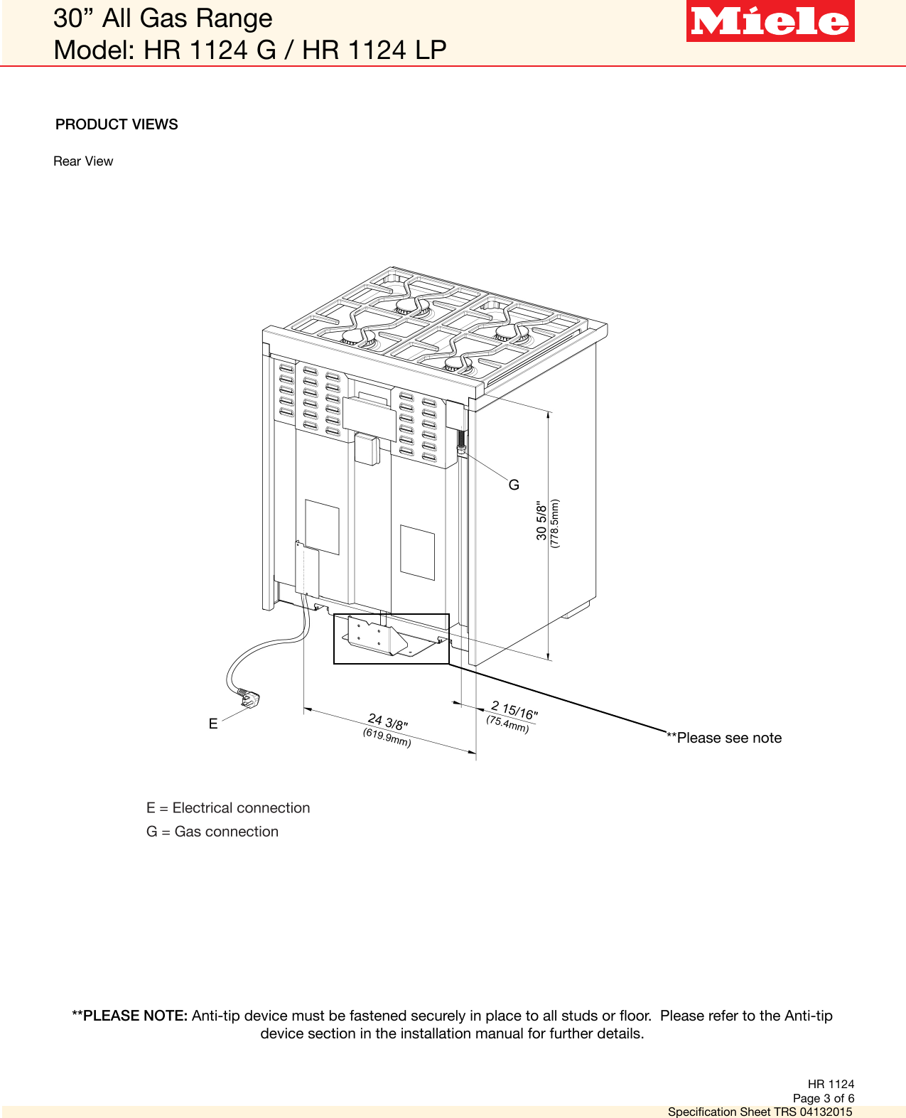 Page 3 of 6 - Miele Miele-Hr-1124-Specification-Sheet-  Miele-hr-1124-specification-sheet