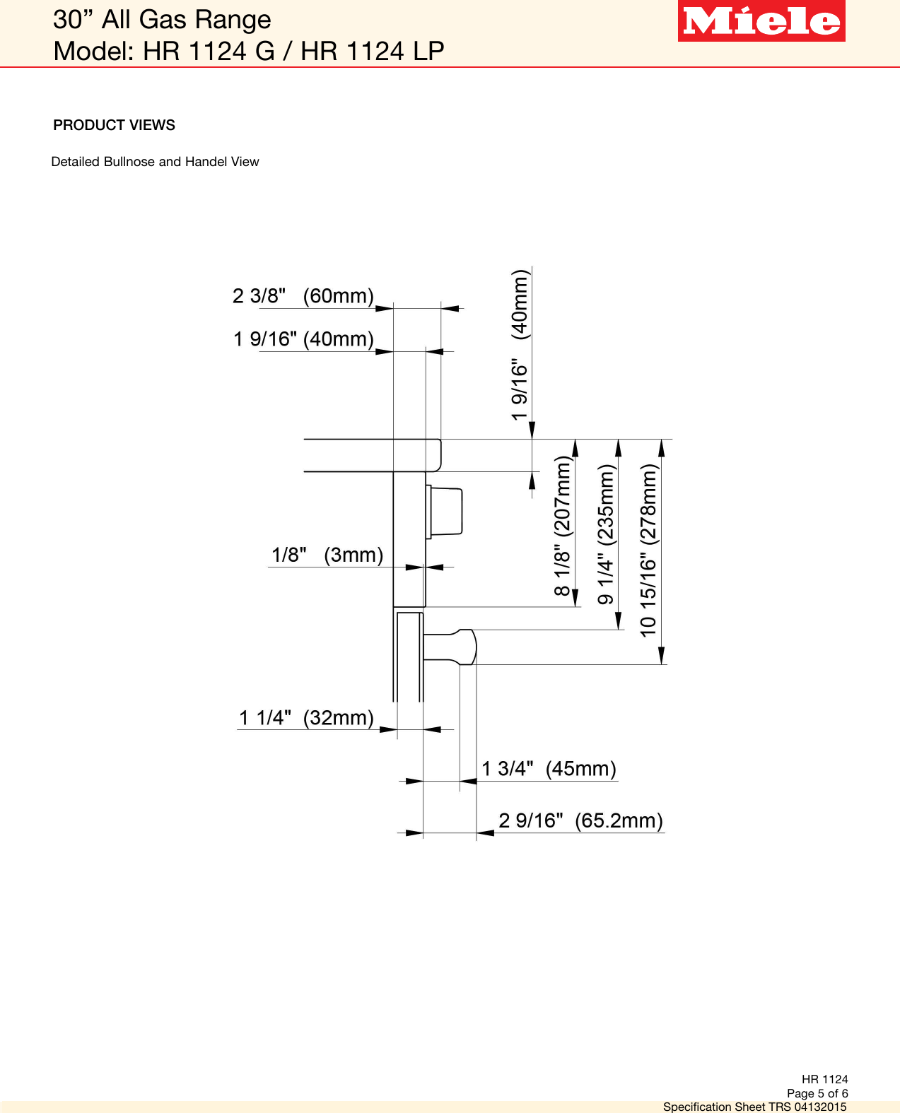 Page 5 of 6 - Miele Miele-Hr-1124-Specification-Sheet-  Miele-hr-1124-specification-sheet