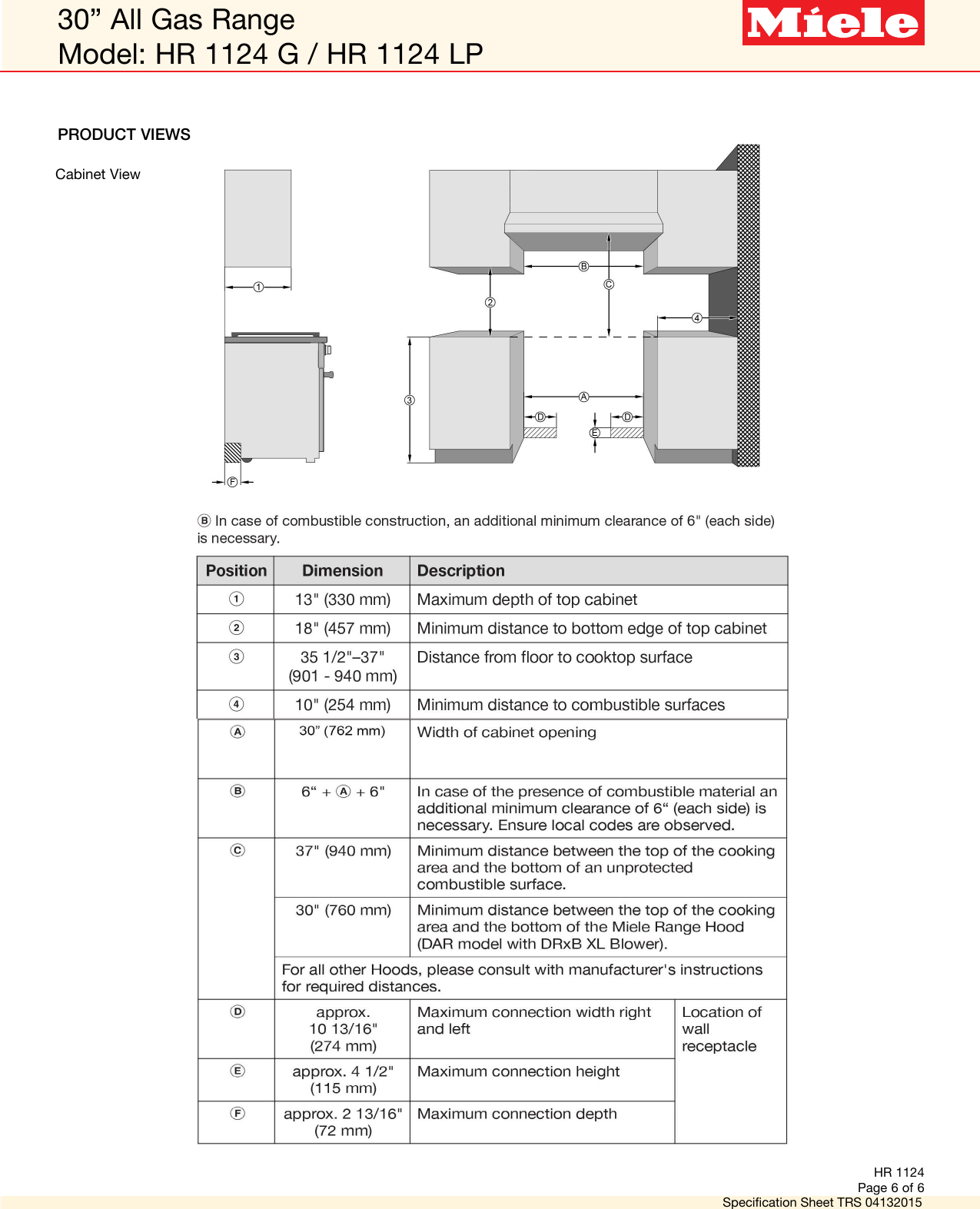 Page 6 of 6 - Miele Miele-Hr-1124-Specification-Sheet-  Miele-hr-1124-specification-sheet