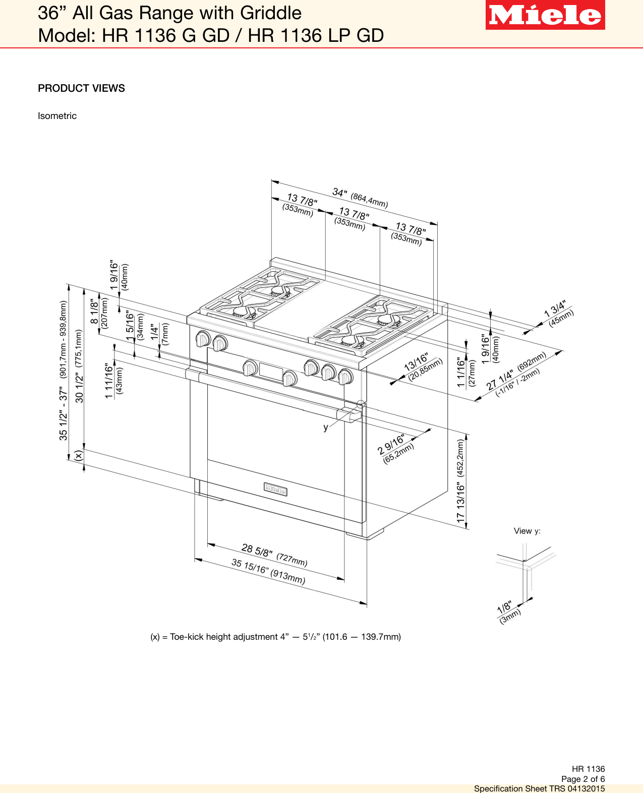 Page 2 of 6 - Miele Miele-Hr-1136-Gd-Specification-Sheet-  Miele-hr-1136-gd-specification-sheet