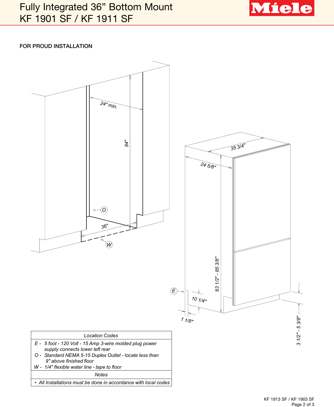 Page 2 of 3 - Miele Miele-Kf-1901-Sf-Specification-Sheet-  Miele-kf-1901-sf-specification-sheet