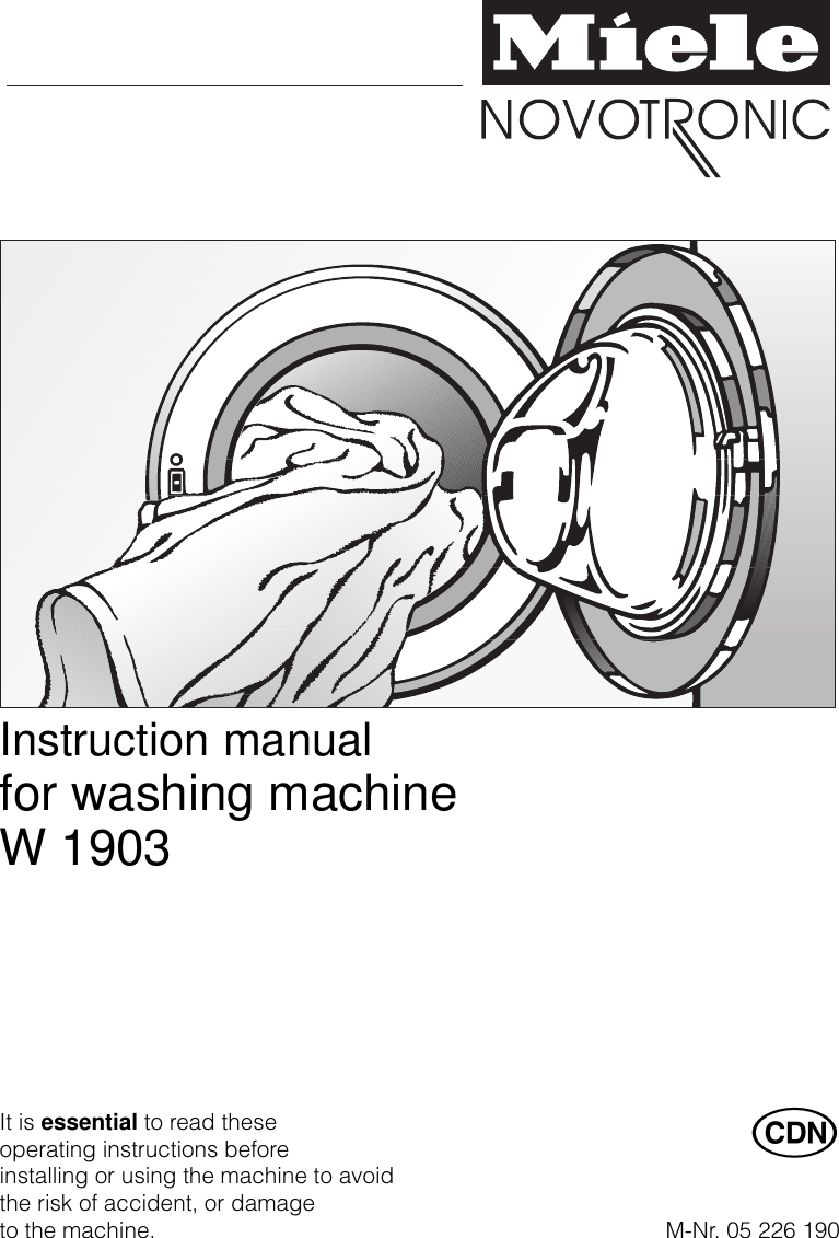 miele novotronic w 1903