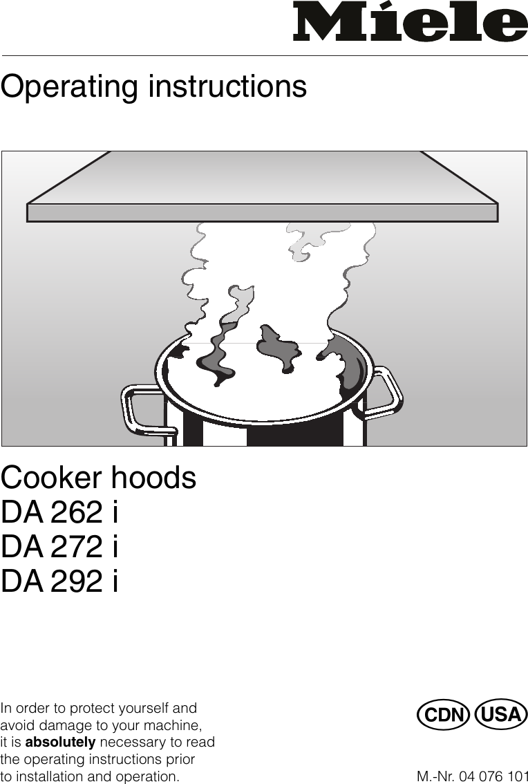 Miele Ventilation Hood Da 262 I Users Manual