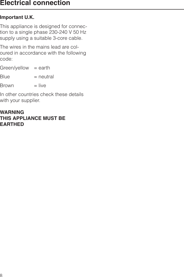 Page 8 of 12 - Miele H 399 B User Manual  To The 01d088c1-a2f8-4813-ae81-988c9617521e