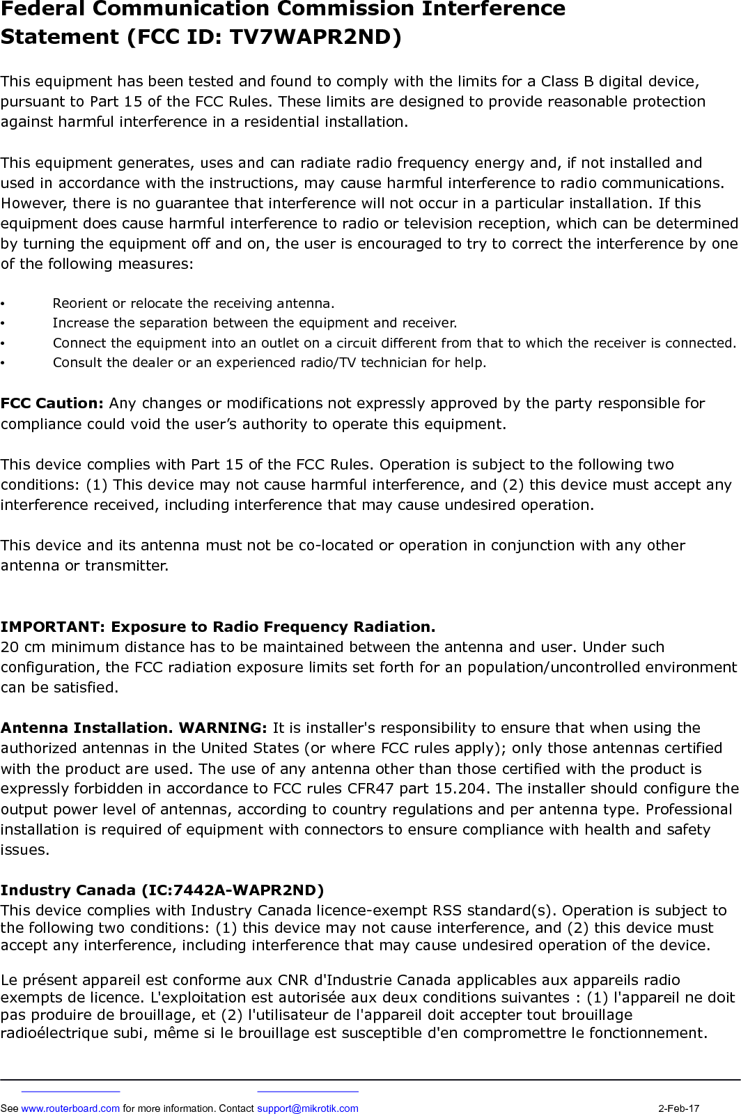 Page 4 of Mikrotikls SIA WAPR2ND Routerboard - Access Point User Manual 