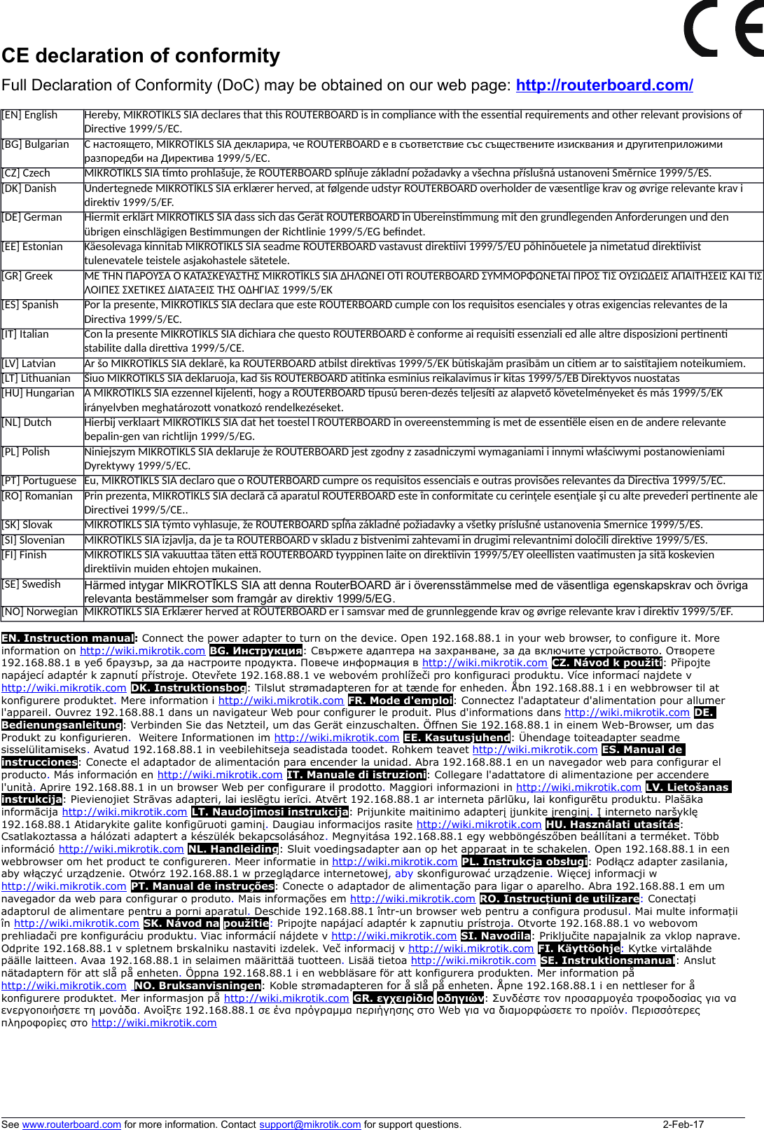 Page 5 of Mikrotikls SIA WAPR2ND Routerboard - Access Point User Manual 