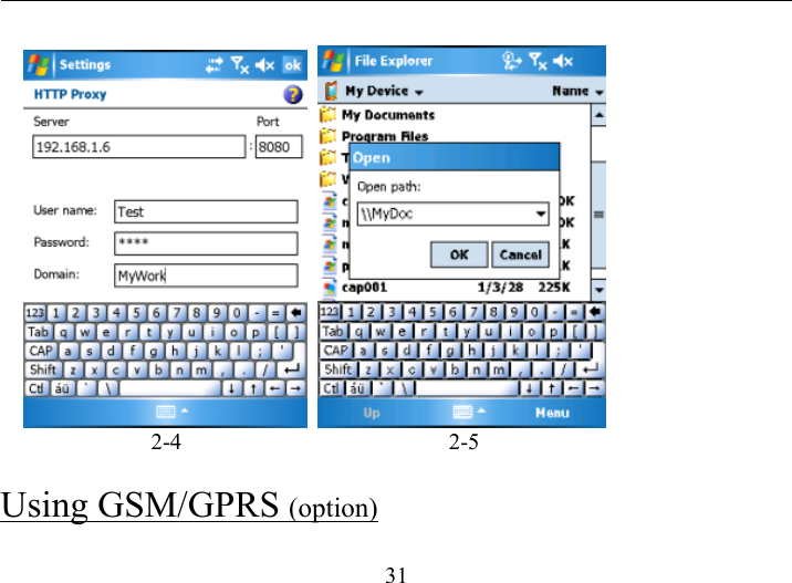   31                           2-4                                              2-5 Using GSM/GPRS (option)  