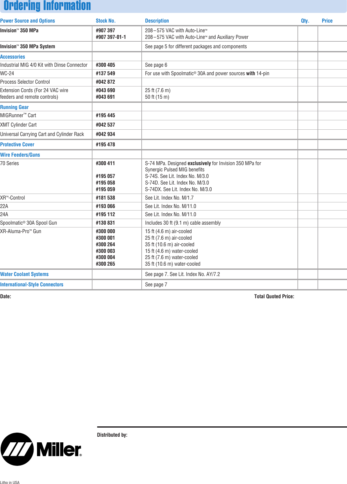 Page 8 of 8 - Miller-Electric Miller-Electric-350Mpa-Users-Manual- A DC23-5 Invision 350 MPa Sys  Miller-electric-350mpa-users-manual